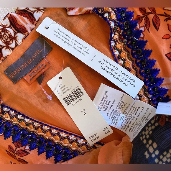NWT Anthropologie Bhanuni by Jyoti Patterned Maxi Dress Size 0 - Picture 7 of 11